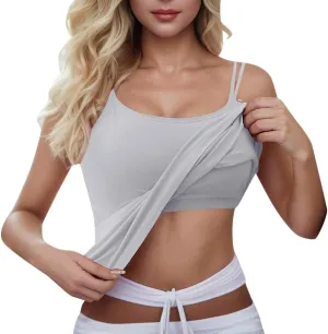 Tank Top for Women Wtih Shelf Bra Adjustable Straps Camisoles Soft Casual Cotton Camis Shirt