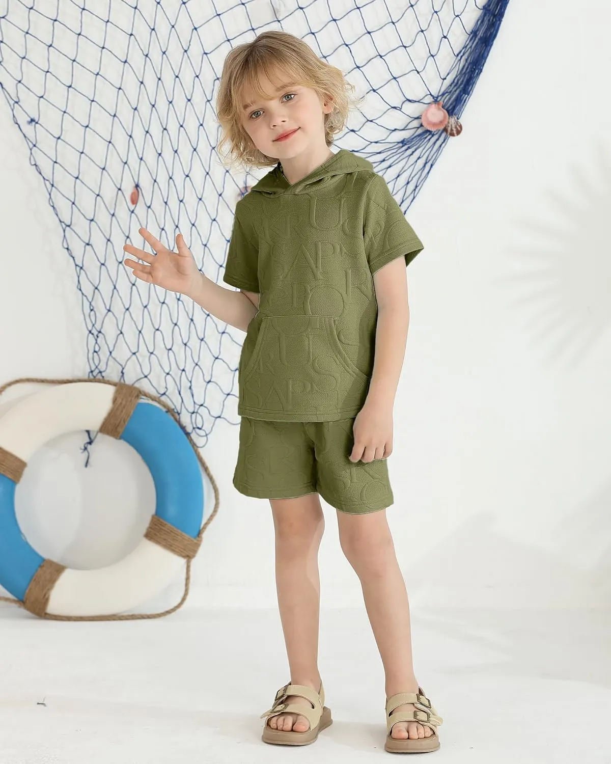 Toddler Baby Boy Clothes Summer Outfits Short Sleeve Hooded T Shirt Tops Casual Shorts Set 2Pcs Little Boy Clothes