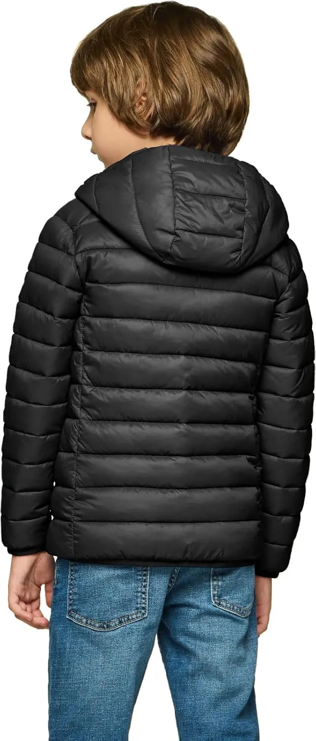 TSLA Kid's & Boy's and Girl's Packable Hooded Puffer Jacket, Lightweight Water-Resistant Zip Up Hoodie Jacket Coat