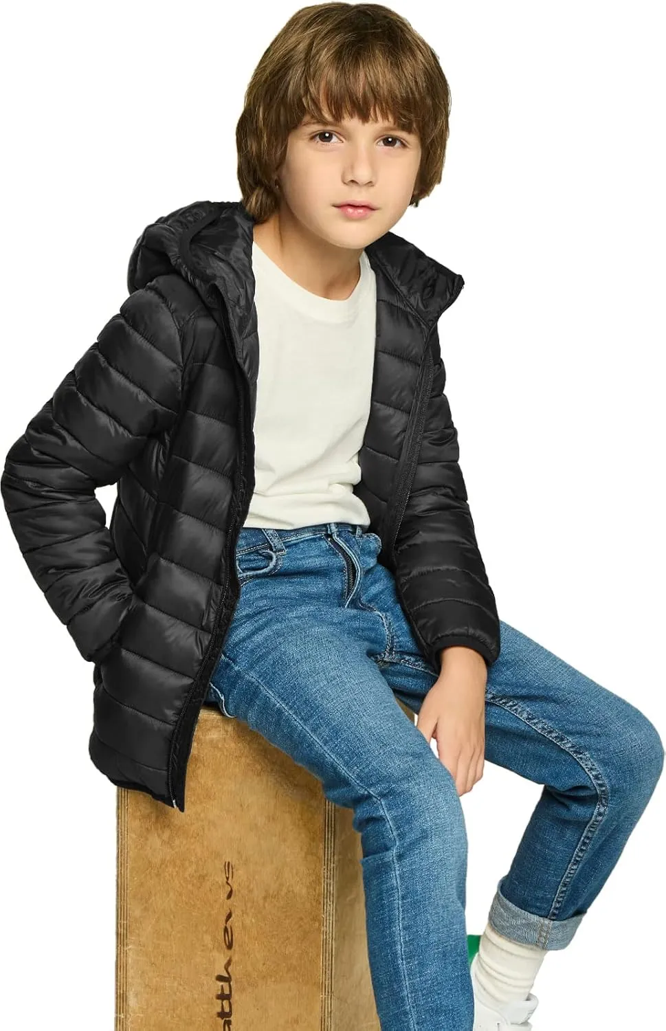 TSLA Kid's & Boy's and Girl's Packable Hooded Puffer Jacket, Lightweight Water-Resistant Zip Up Hoodie Jacket Coat