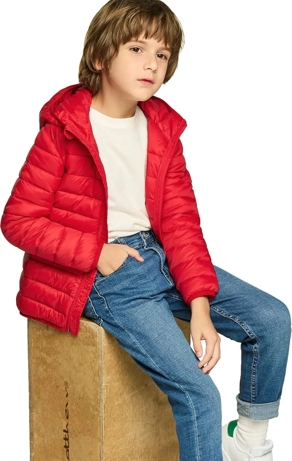 TSLA Kid's & Boy's and Girl's Packable Hooded Puffer Jacket, Lightweight Water-Resistant Zip Up Hoodie Jacket Coat