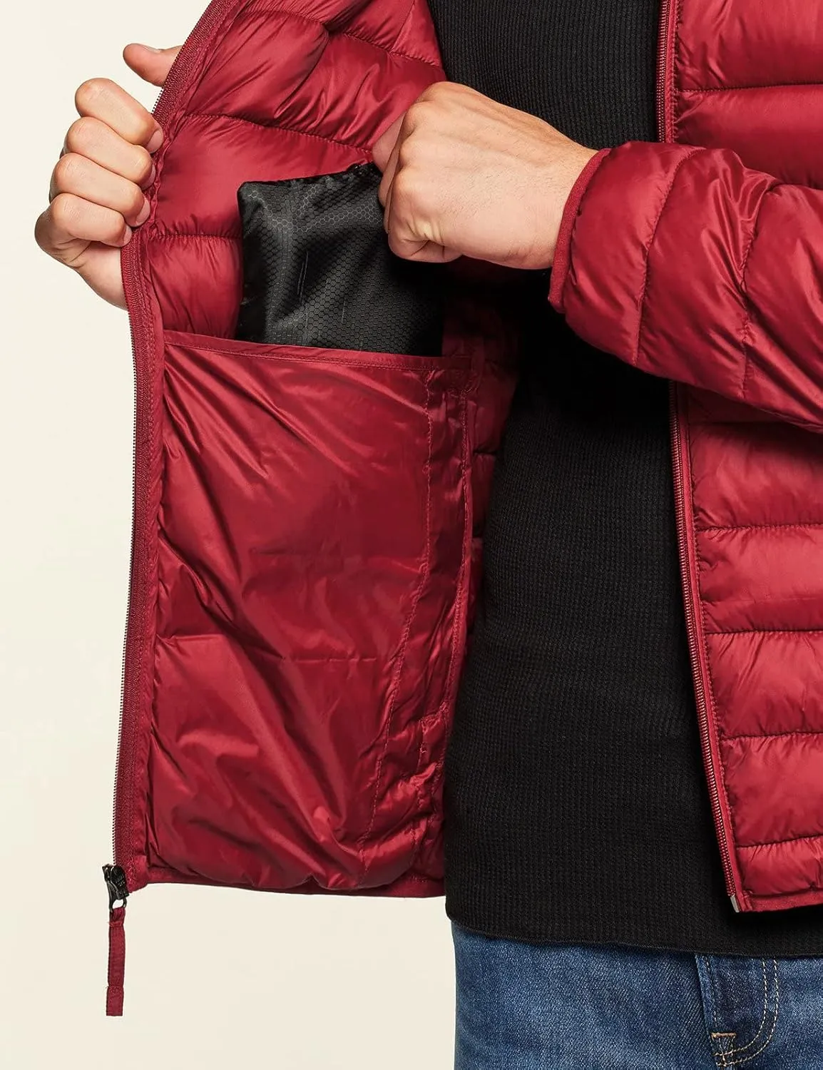 TSLA Men's Lightweight Packable Accent Puffer Jacket, Water-Resistant Winter Jackets