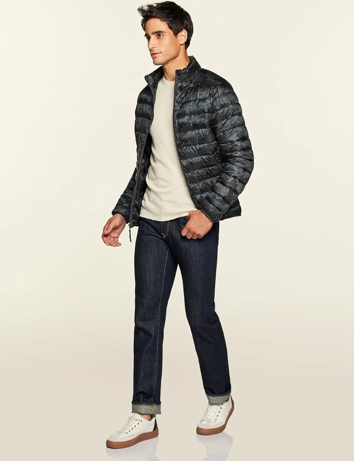 TSLA Men's Lightweight Packable Accent Puffer Jacket, Water-Resistant Winter Jackets