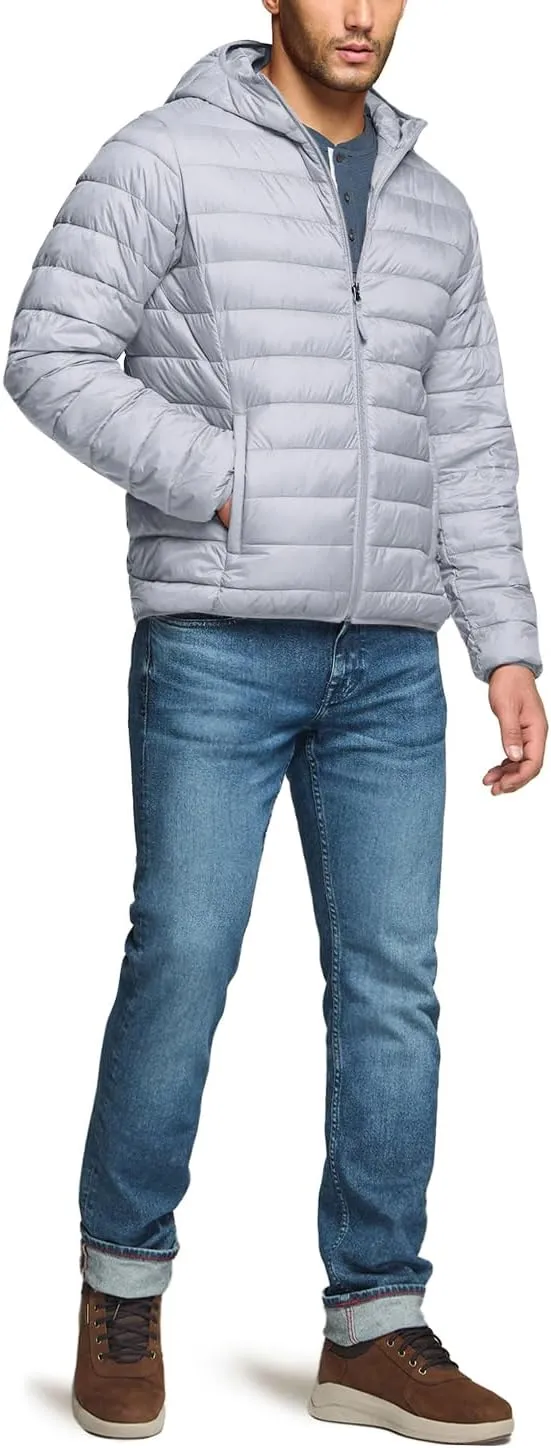 TSLA Men's Lightweight Packable Accent Puffer Jacket, Water-Resistant Winter Jackets