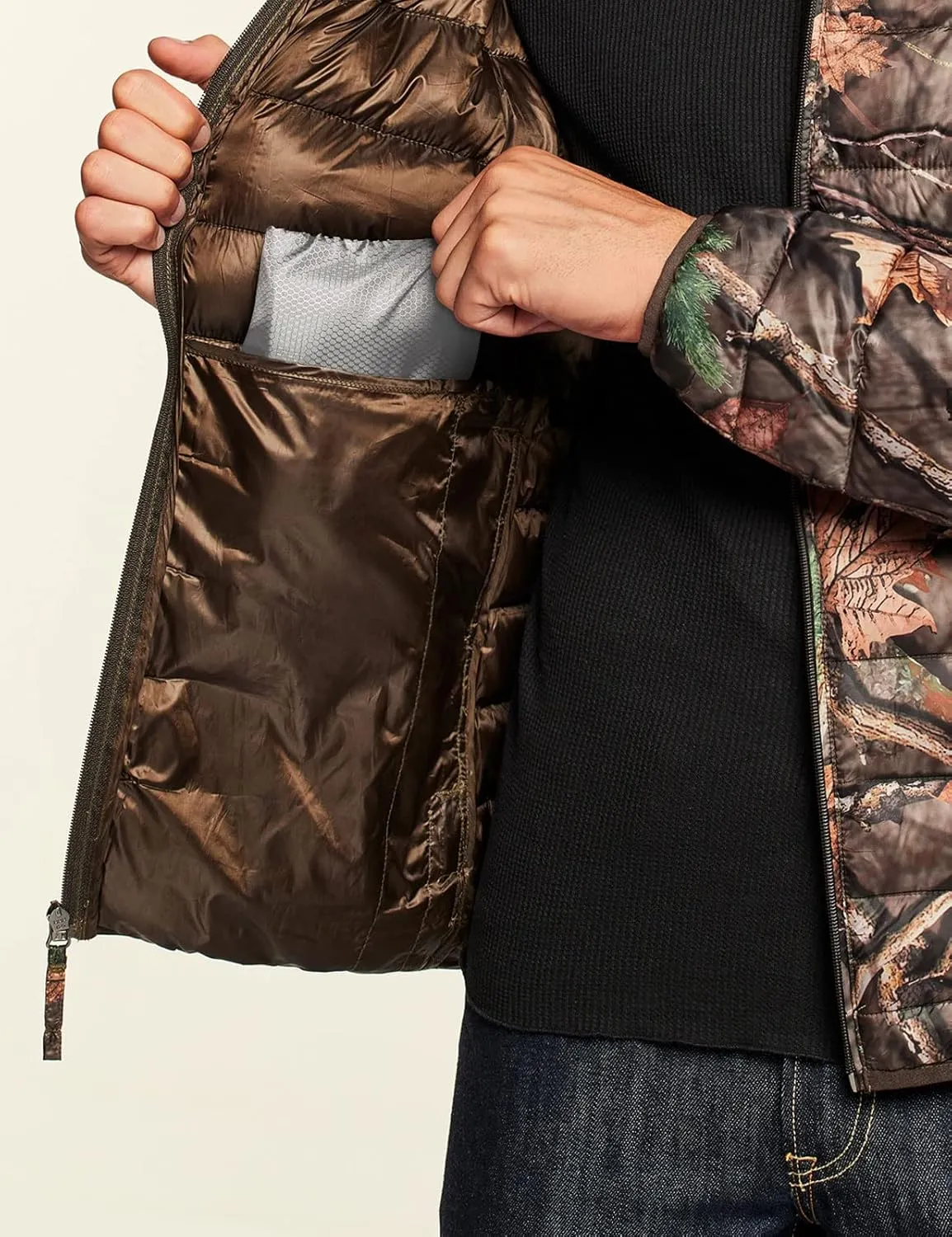 TSLA Men's Lightweight Packable Accent Puffer Jacket, Water-Resistant Winter Jackets