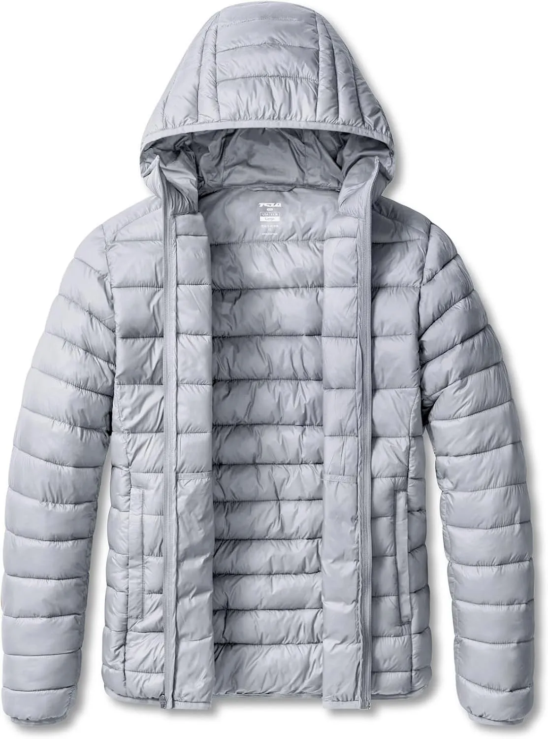 TSLA Men's Lightweight Packable Accent Puffer Jacket, Water-Resistant Winter Jackets