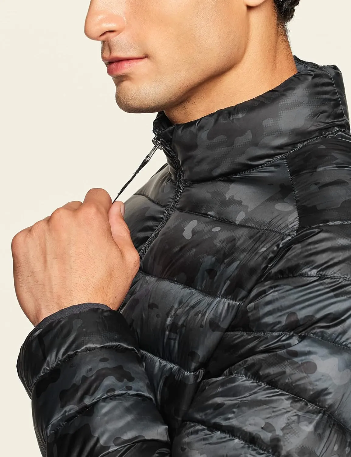 TSLA Men's Lightweight Packable Accent Puffer Jacket, Water-Resistant Winter Jackets
