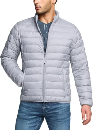 TSLA Men's Lightweight Packable Accent Puffer Jacket, Water-Resistant Winter Jackets