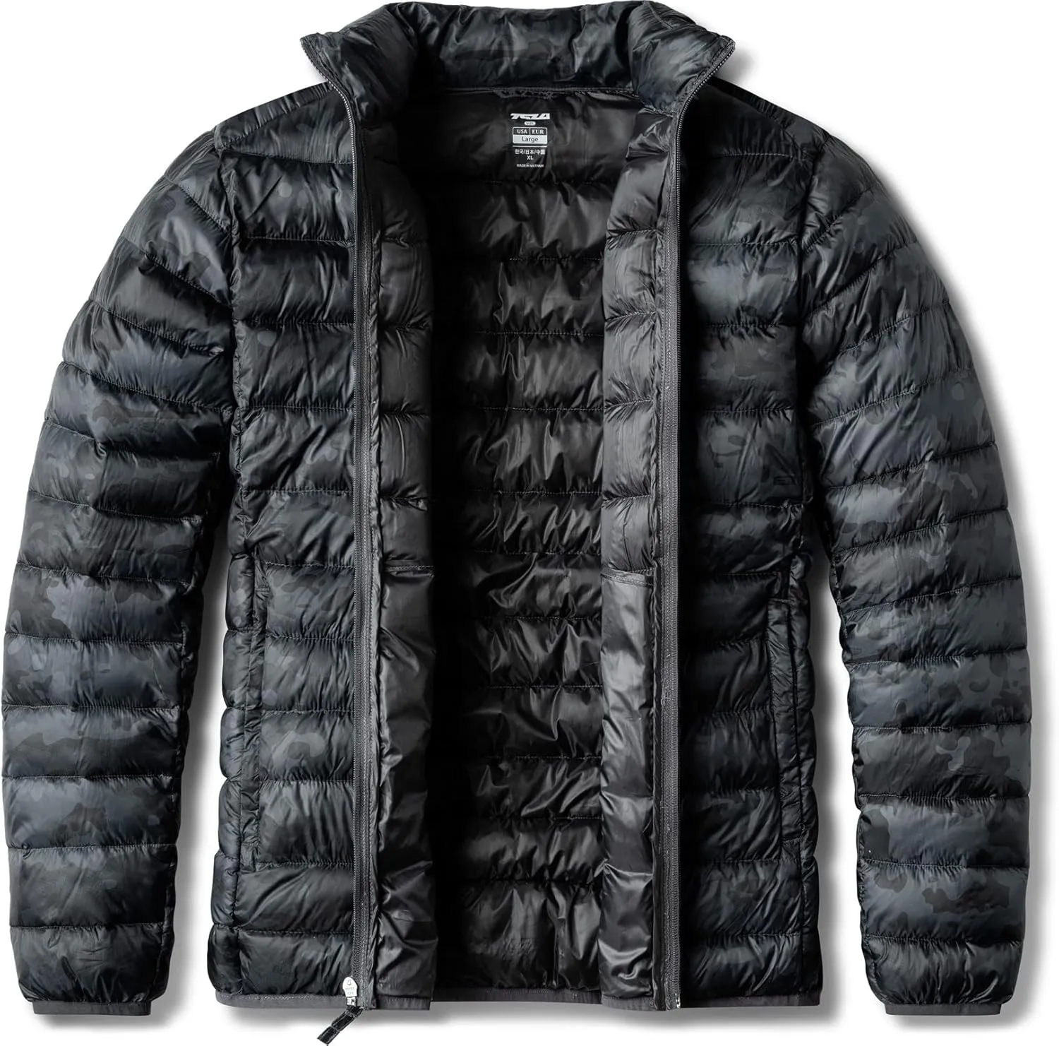TSLA Men's Lightweight Packable Accent Puffer Jacket, Water-Resistant Winter Jackets