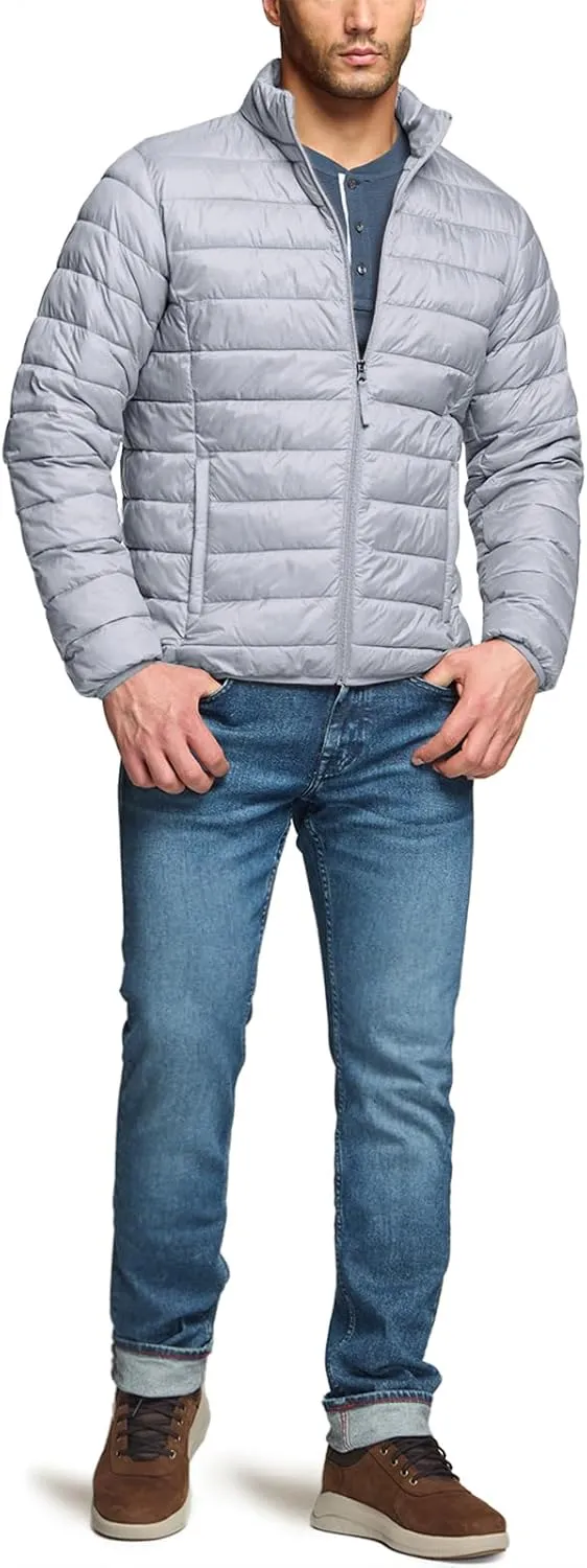 TSLA Men's Lightweight Packable Accent Puffer Jacket, Water-Resistant Winter Jackets