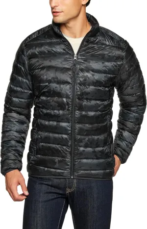 TSLA Men's Lightweight Packable Accent Puffer Jacket, Water-Resistant Winter Jackets