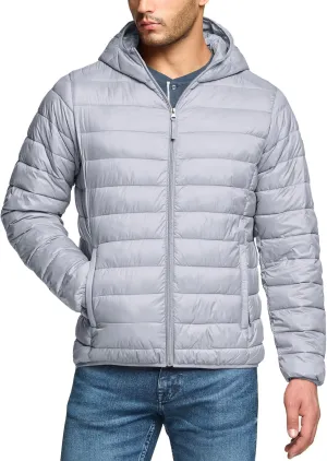 TSLA Men's Lightweight Packable Accent Puffer Jacket, Water-Resistant Winter Jackets