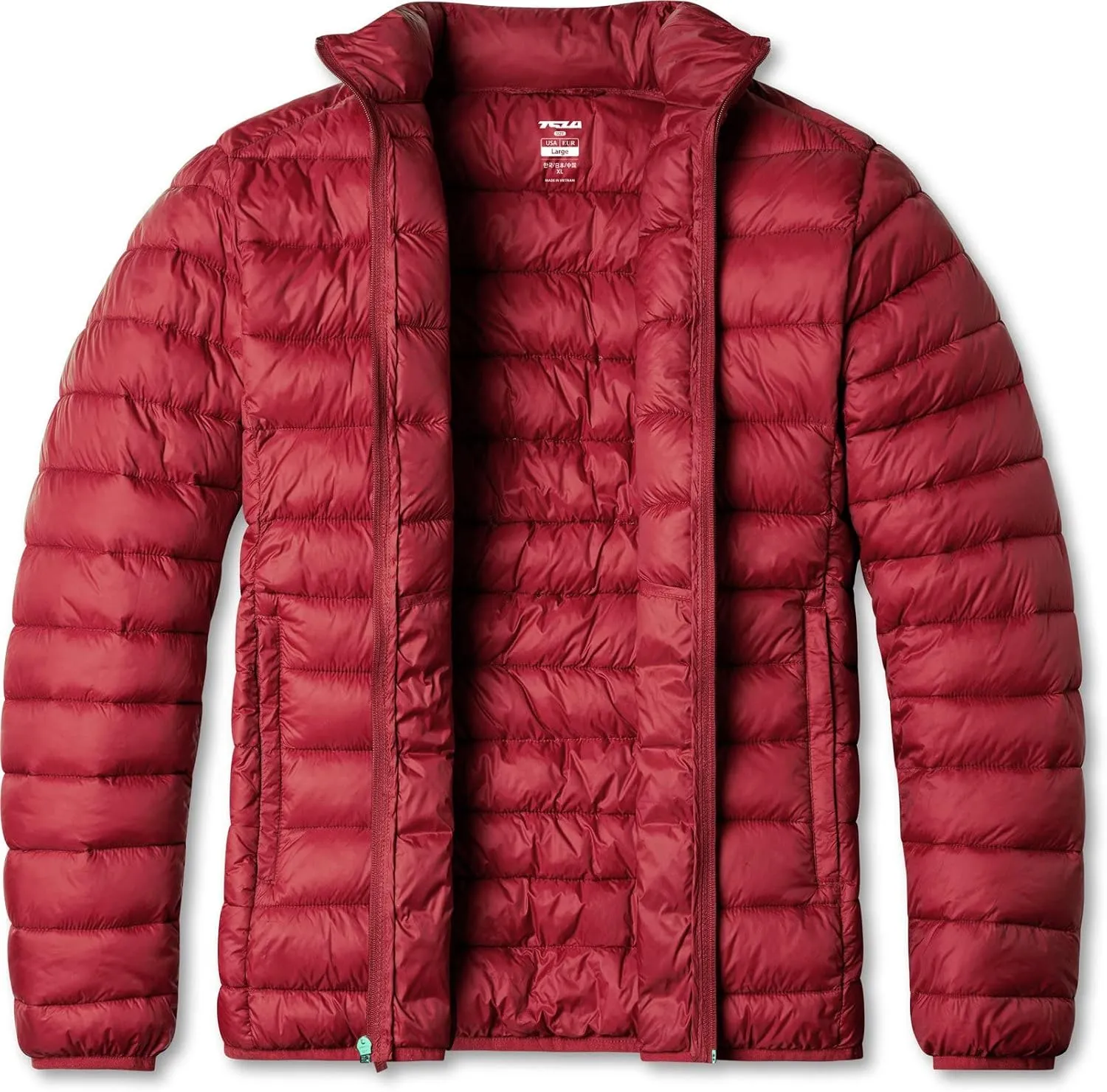 TSLA Men's Lightweight Packable Accent Puffer Jacket, Water-Resistant Winter Jackets