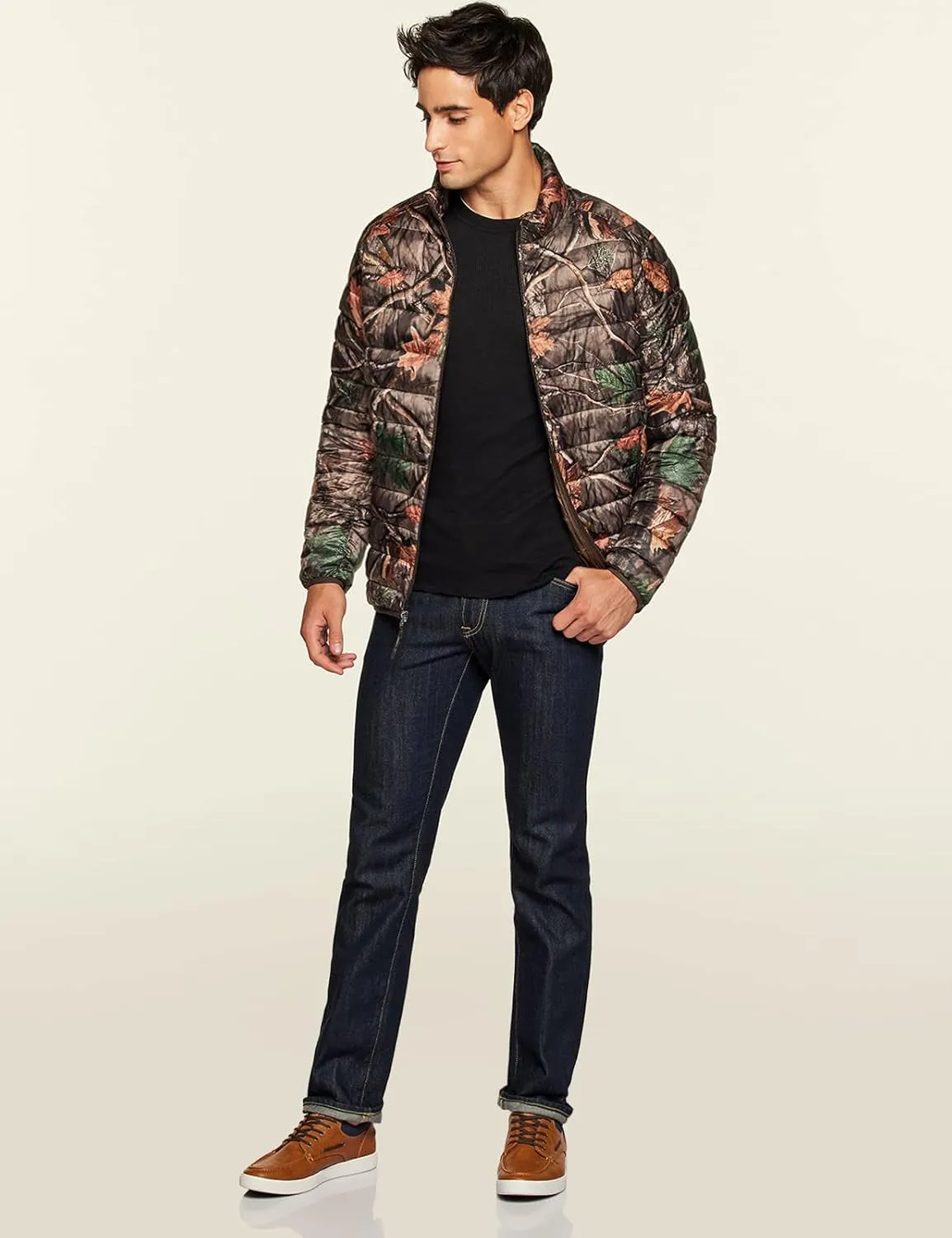 TSLA Men's Lightweight Packable Accent Puffer Jacket, Water-Resistant Winter Jackets
