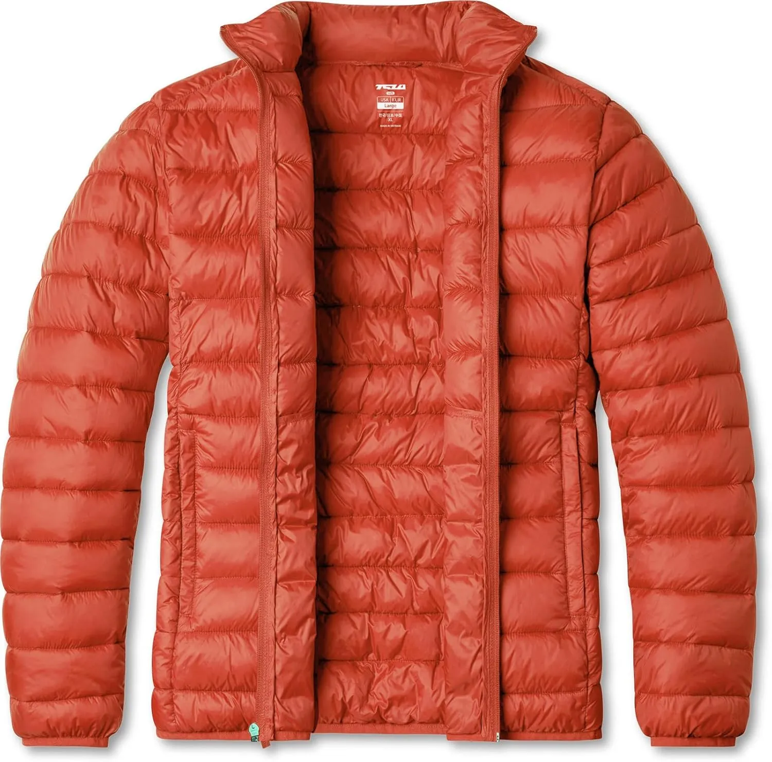 TSLA Men's Lightweight Packable Accent Puffer Jacket, Water-Resistant Winter Jackets