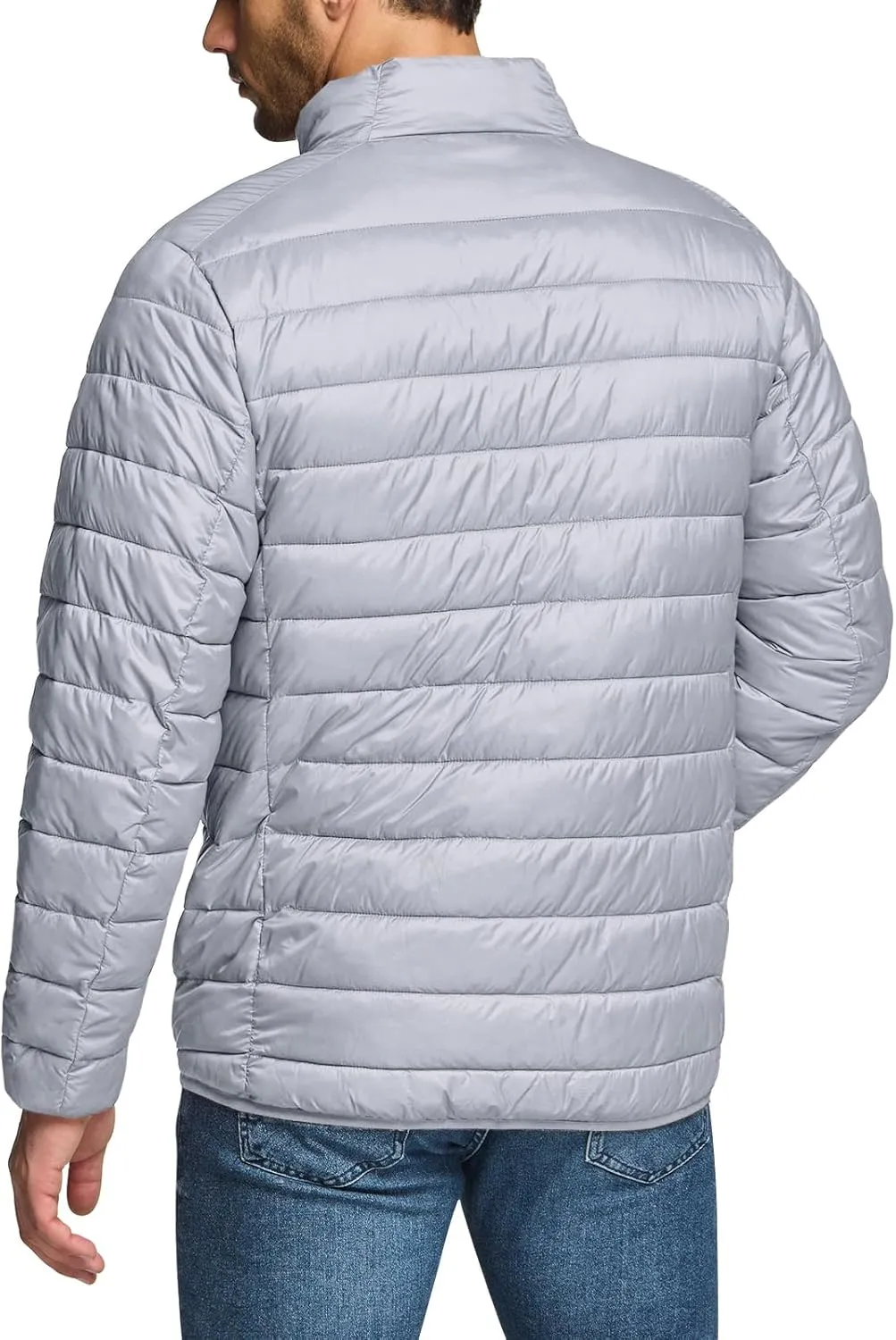 TSLA Men's Lightweight Packable Accent Puffer Jacket, Water-Resistant Winter Jackets