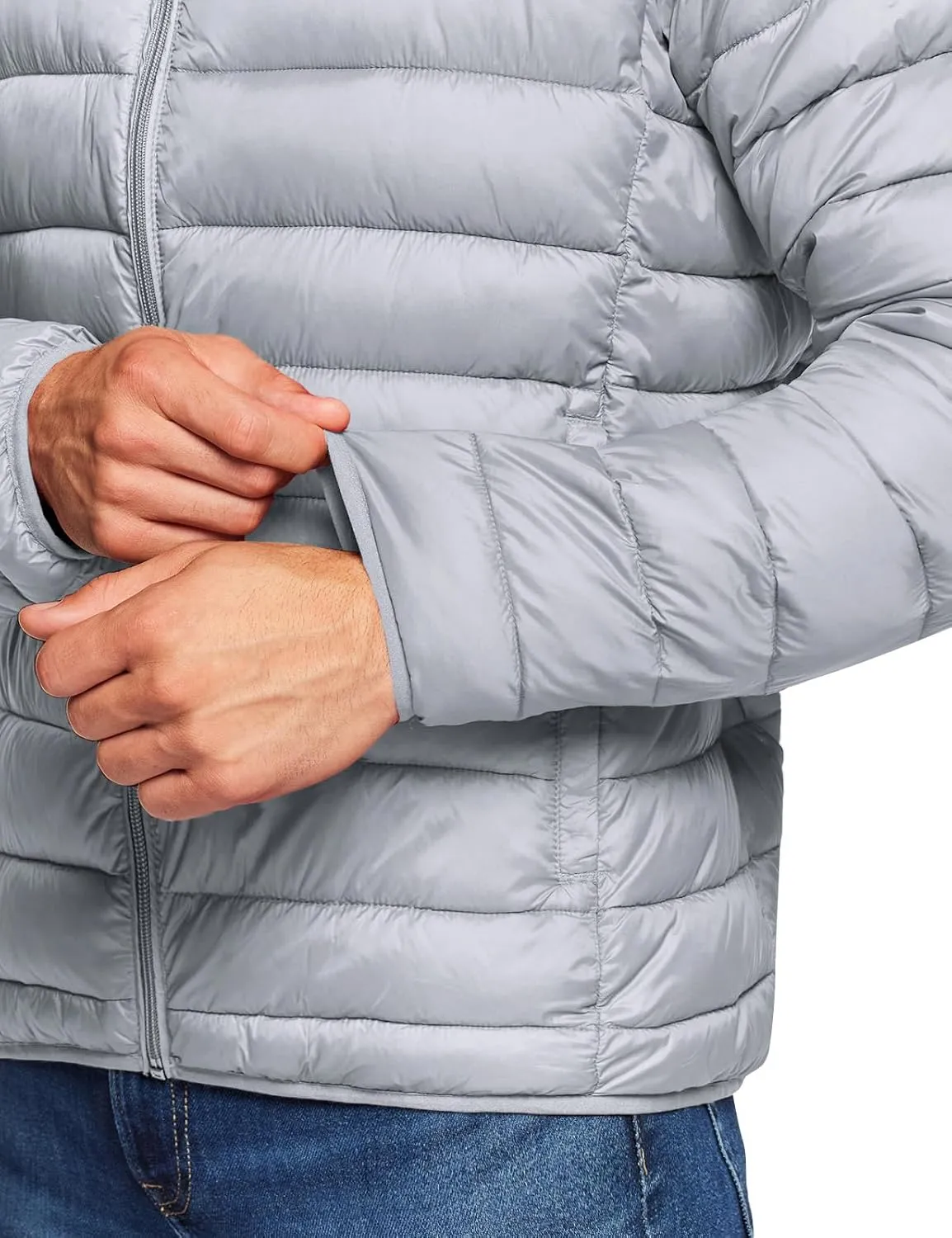 TSLA Men's Lightweight Packable Accent Puffer Jacket, Water-Resistant Winter Jackets