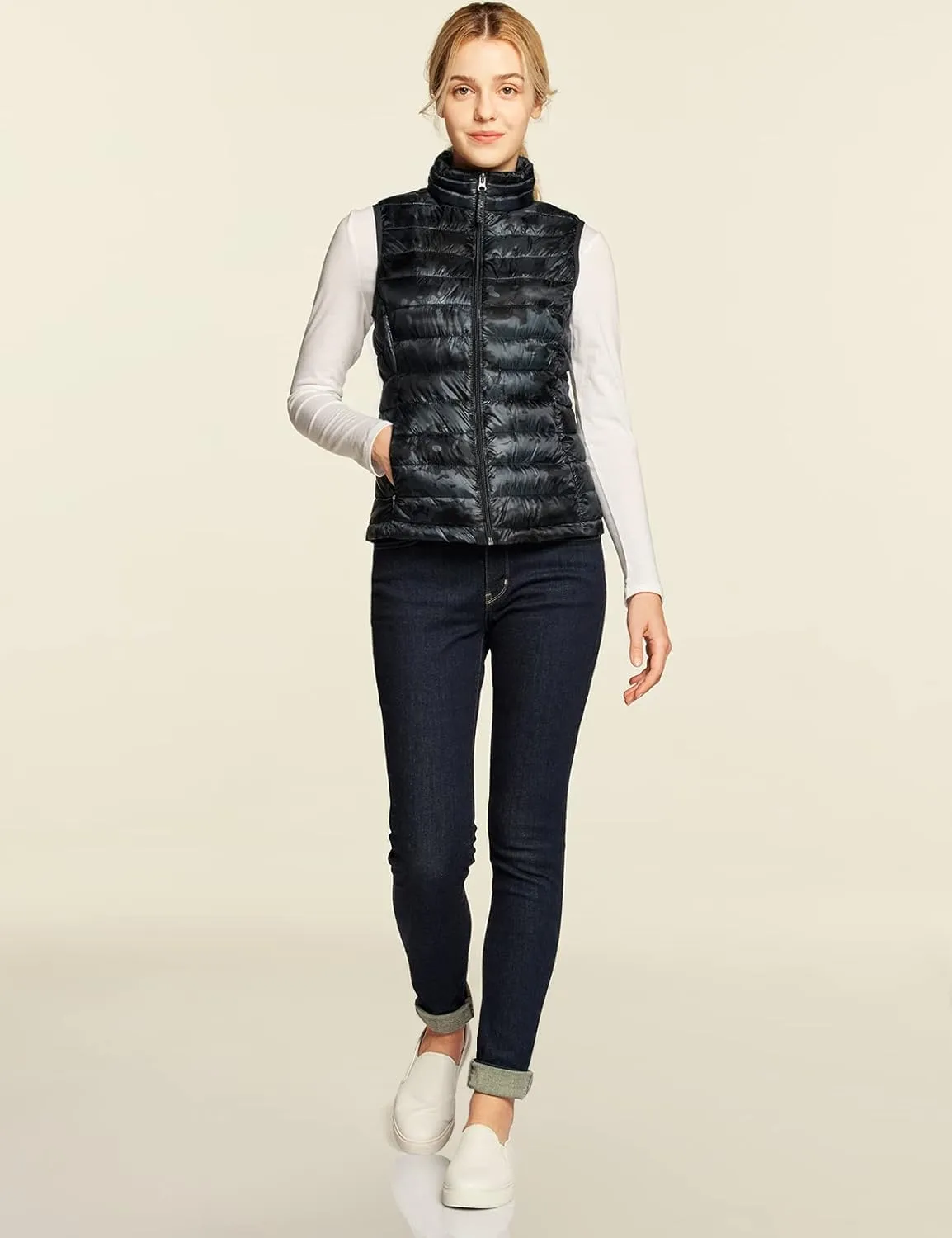 TSLA Women's Lightweight Packable Accent Puffer Jacket, Water-Resistant Winter Coat