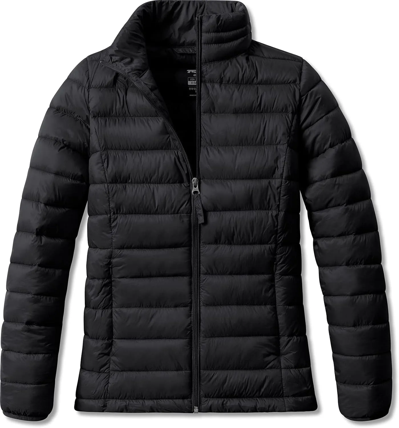 TSLA Women's Lightweight Packable Accent Puffer Jacket, Water-Resistant Winter Coat