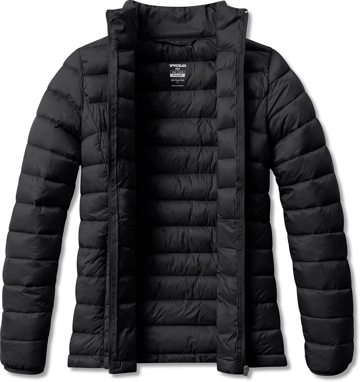 TSLA Women's Lightweight Packable Accent Puffer Jacket, Water-Resistant Winter Coat