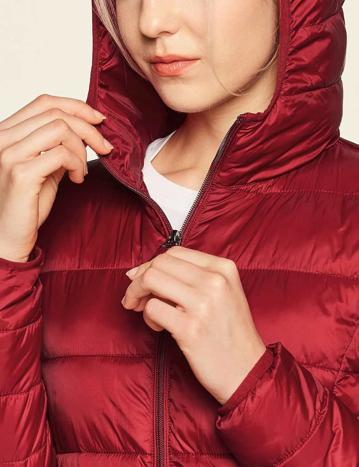 TSLA Women's Lightweight Packable Accent Puffer Jacket, Water-Resistant Winter Coat