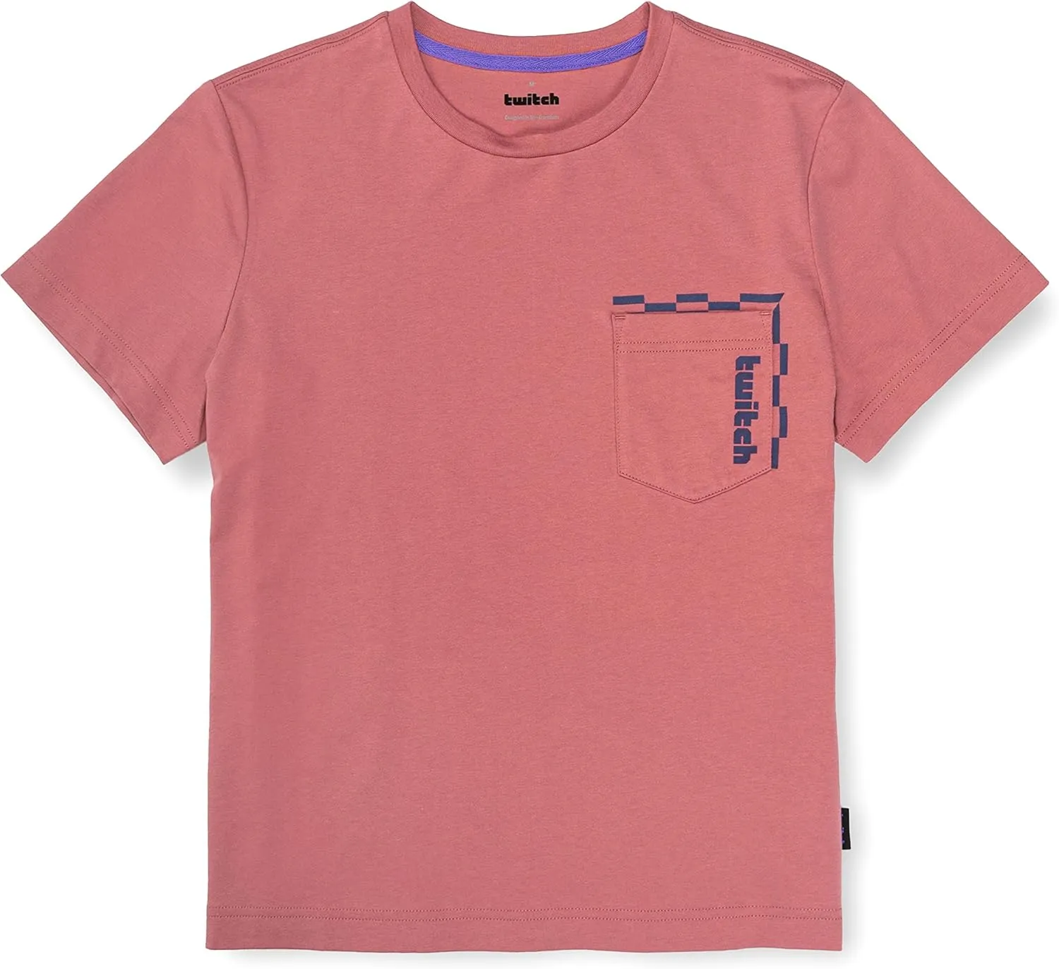 Twitch Boxy Crop Pocket T-Shirt - Dusty Red Small