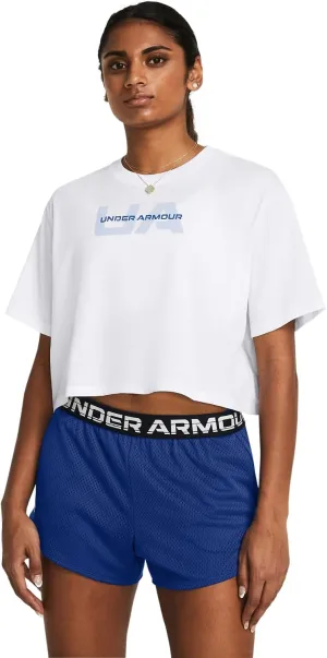 Under Armour Womens Boxy Crop Branded Short Sleeve T-Shirt - Quick Drying XS