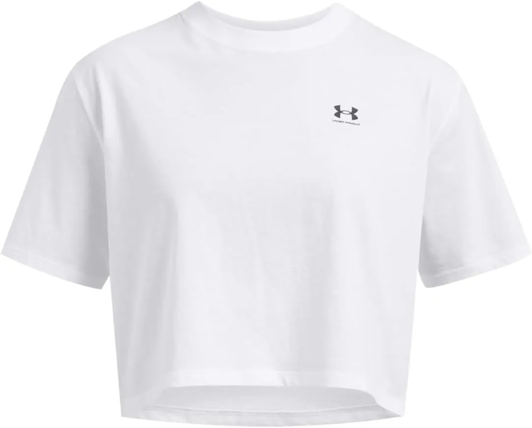 Under Armour Womens Boxy Crop Logo Short Sleeve T Shirt