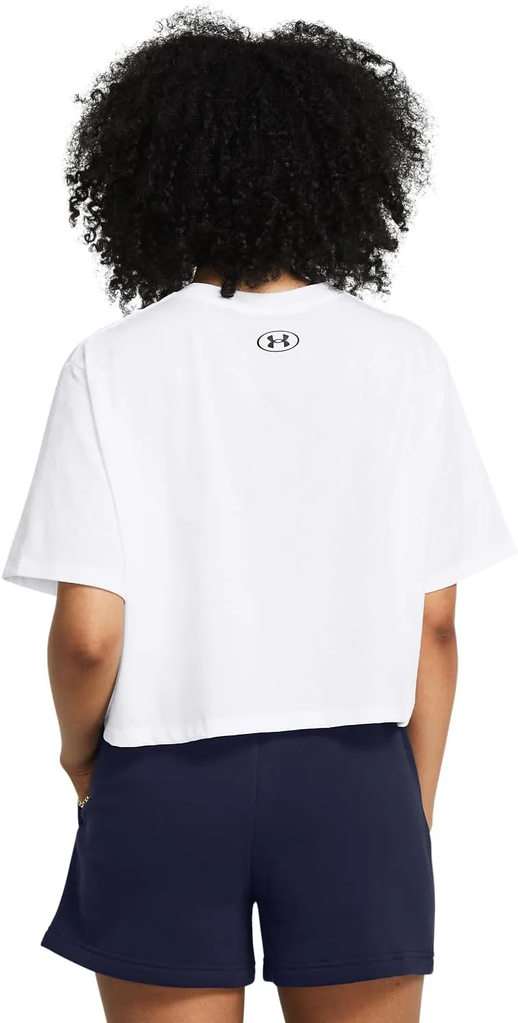 Under Armour Womens Boxy Crop Logo Short Sleeve T Shirt