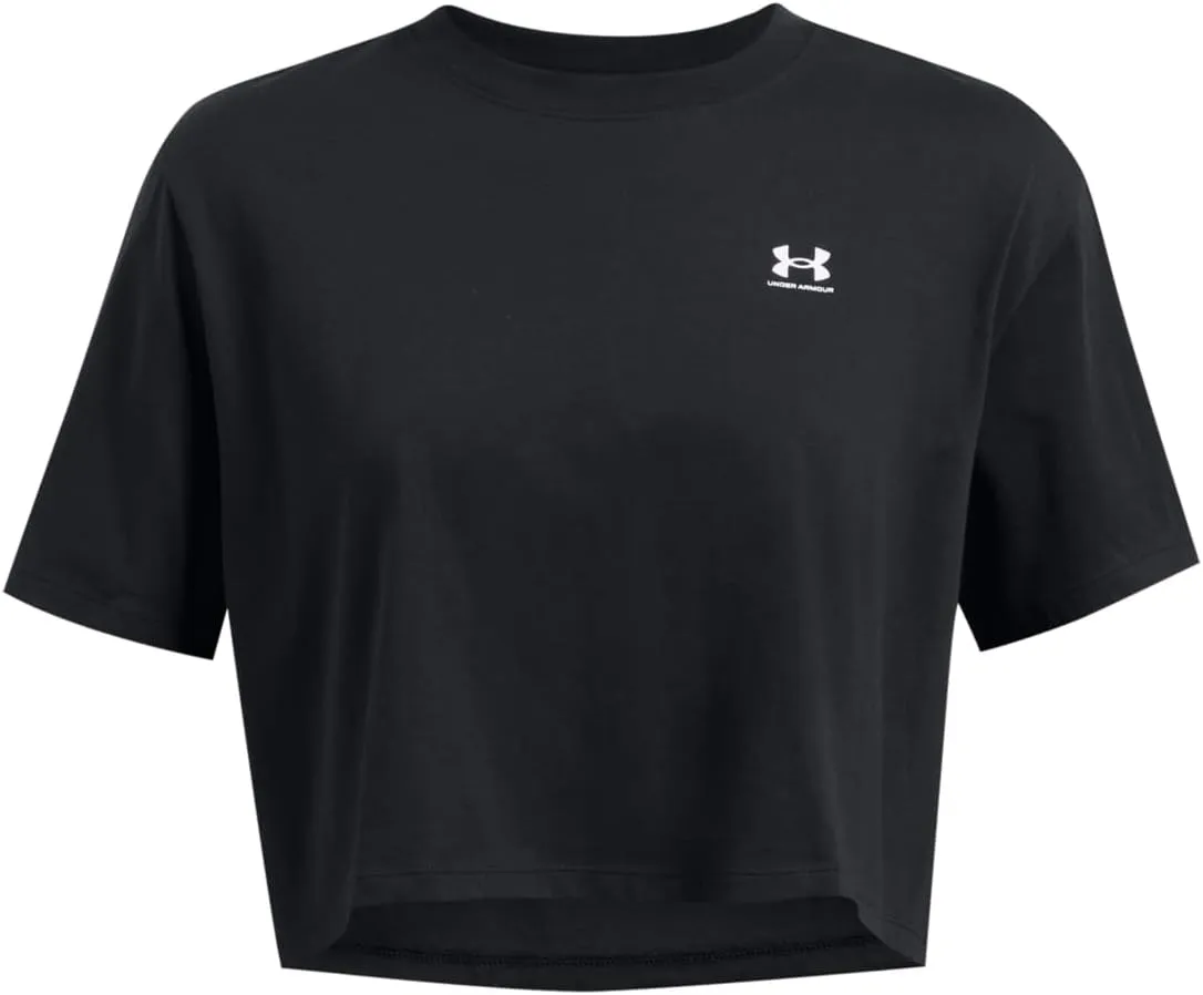 Under Armour Womens Boxy Crop Logo Short Sleeve T Shirt