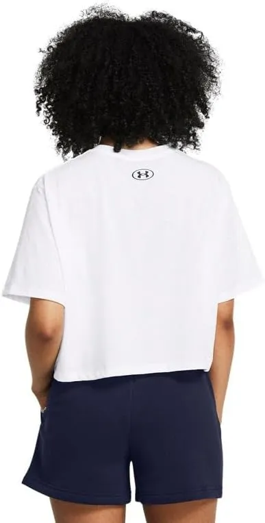 Under Armour Womens Boxy Crop Logo Short Sleeve T Shirt