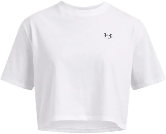 Under Armour Womens Boxy Crop Logo Short Sleeve T Shirt