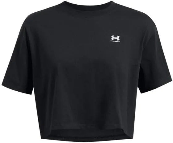 Under Armour Womens Boxy Crop Logo Short Sleeve T Shirt