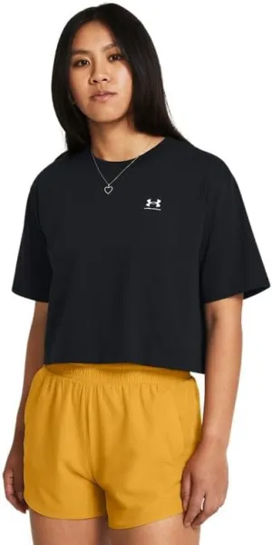 Under Armour Womens Boxy Crop Logo Short Sleeve T Shirt