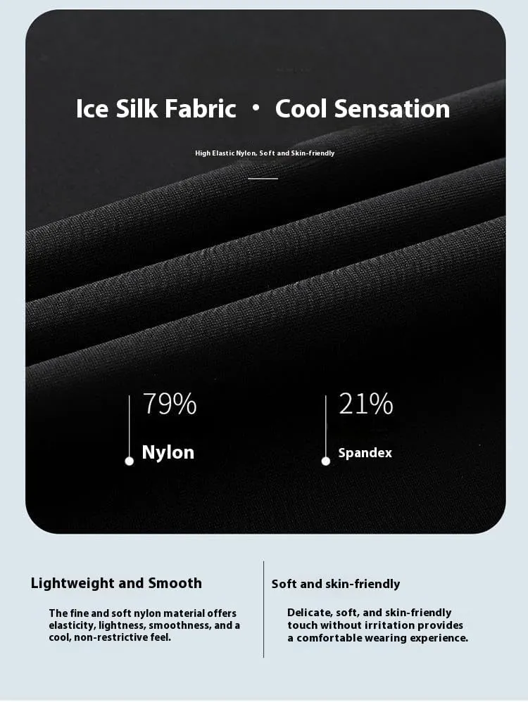 Unisex Ice Silk Quick-Dry Shorts - Breathable Elastic Waist with Zipper Pocket for Running & Gym & Hiking