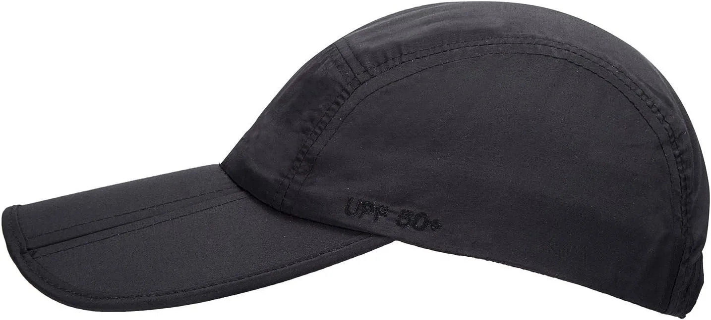 UPF 50  Foldable Baseball Cap Sun Protection Quick Dry Portable Folding Hats for Men or Women