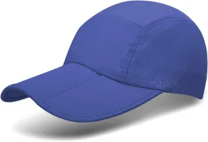 UPF 50  Foldable Baseball Cap Sun Protection Quick Dry Portable Folding Hats for Men or Women