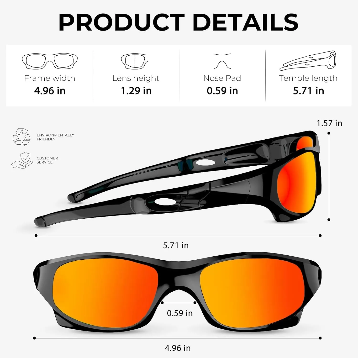 VATTER Kids Polarized Sunglasses UV400 Protection for Boys Girls Shatterproof Lightweight Baseball Sports Glasses for Outdoor