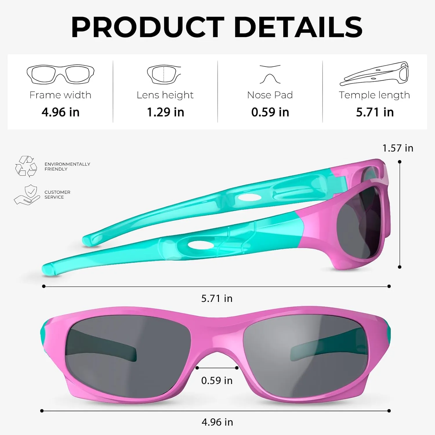 VATTER Kids Polarized Sunglasses UV400 Protection for Boys Girls Shatterproof Lightweight Baseball Sports Glasses for Outdoor