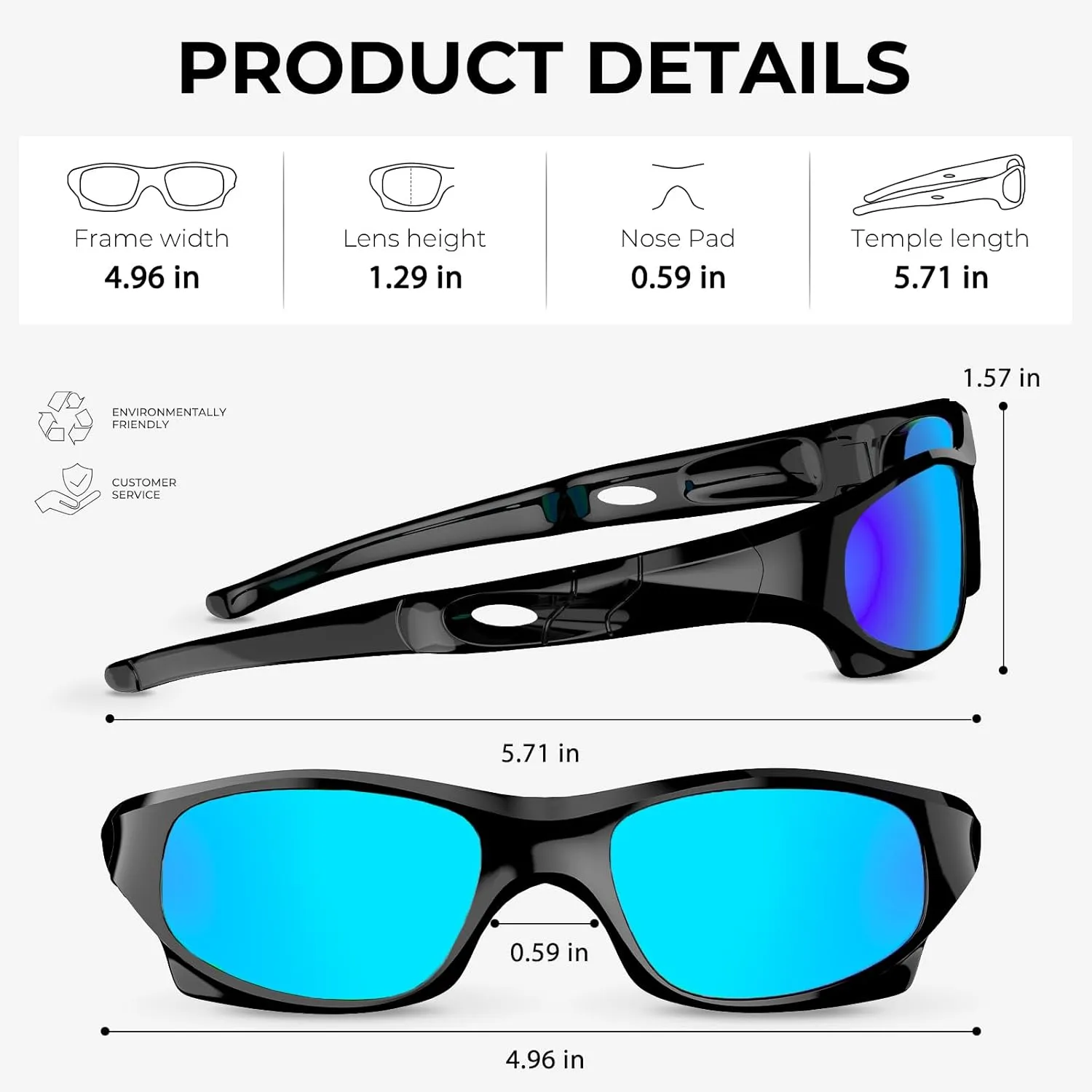 VATTER Kids Polarized Sunglasses UV400 Protection for Boys Girls Shatterproof Lightweight Baseball Sports Glasses for Outdoor