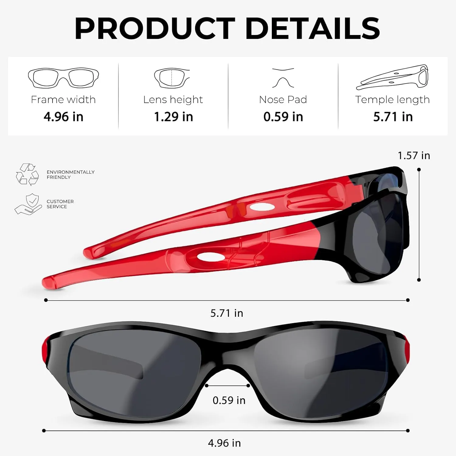 VATTER Kids Polarized Sunglasses UV400 Protection for Boys Girls Shatterproof Lightweight Baseball Sports Glasses for Outdoor