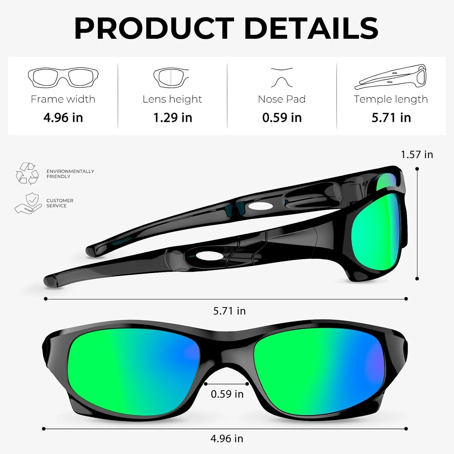 VATTER Kids Polarized Sunglasses UV400 Protection for Boys Girls Shatterproof Lightweight Baseball Sports Glasses for Outdoor