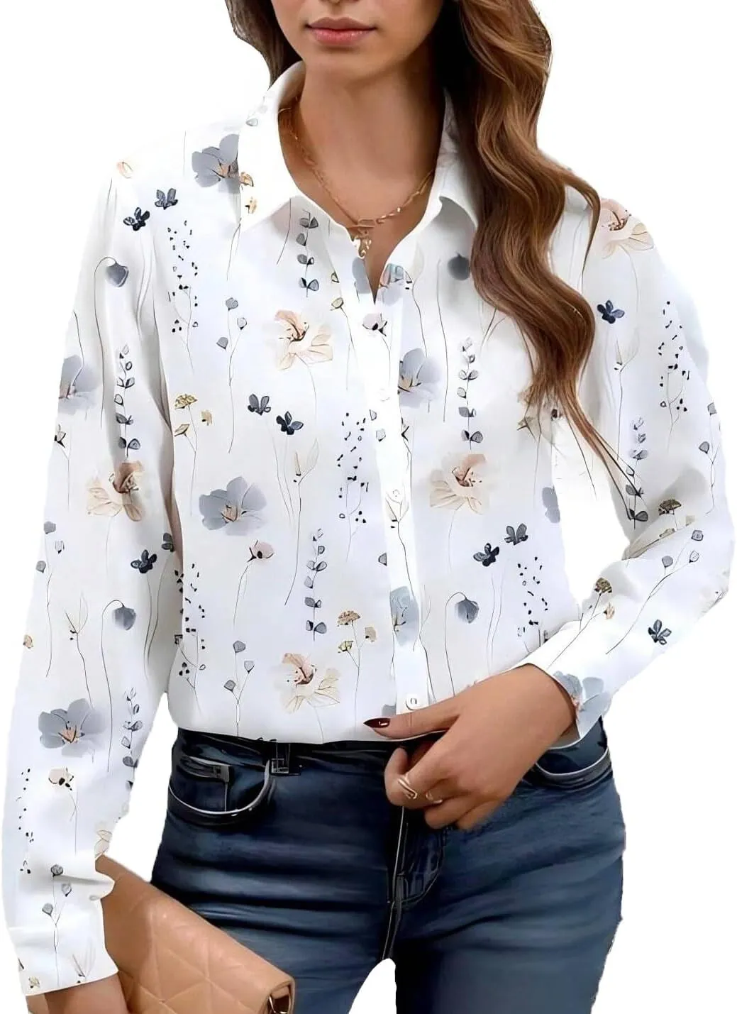 VAVONNE Blouses for Women Dressy Casual, Button Down Shirts, Womens Fashion Trendy Tops