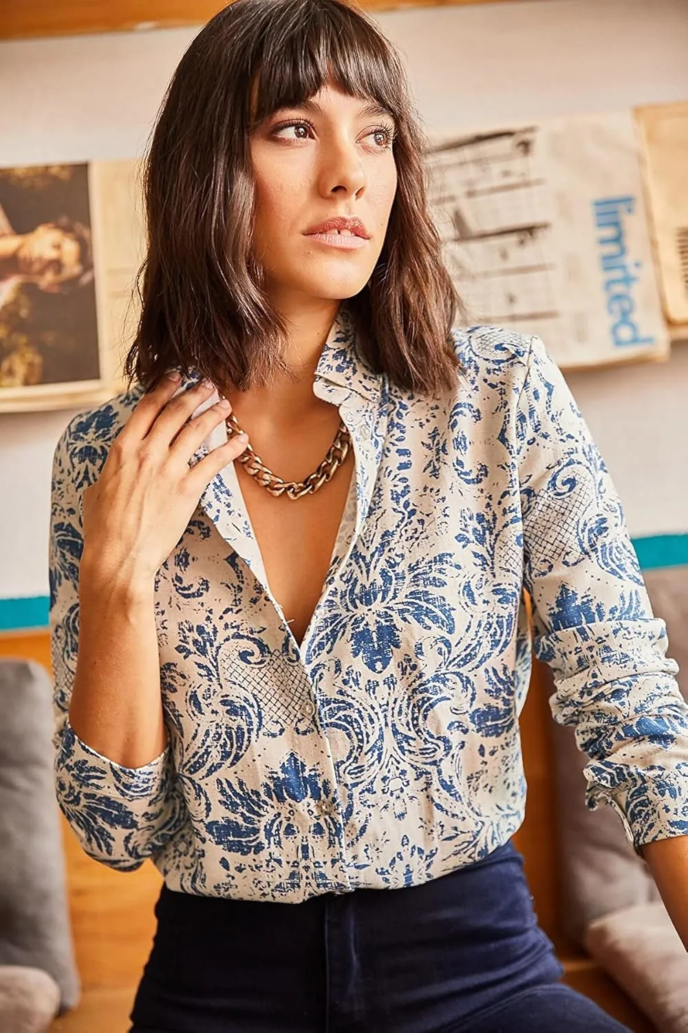 VAVONNE Blouses for Women Dressy Casual, Button Down Shirts, Womens Fashion Trendy Tops