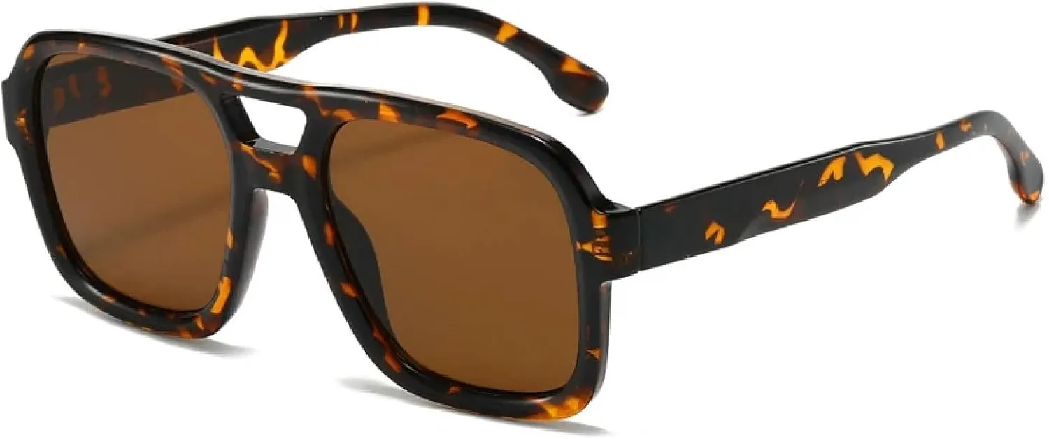 Vintage Double Bridge Sunglasses Luxury Women Oversized Frame Luxury Shades Eyewear