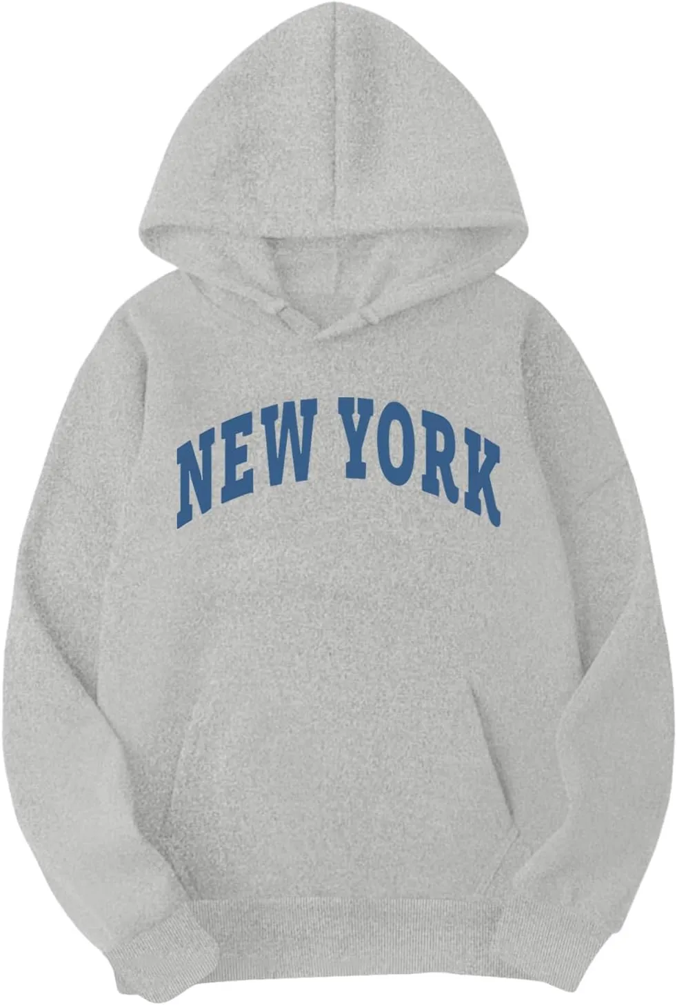 Wankang New York Hoodies for Men Crew Neck Sweatshirts Letter Graphic Hoodie Relaxed Fit Long Sleeve Pullover Tops