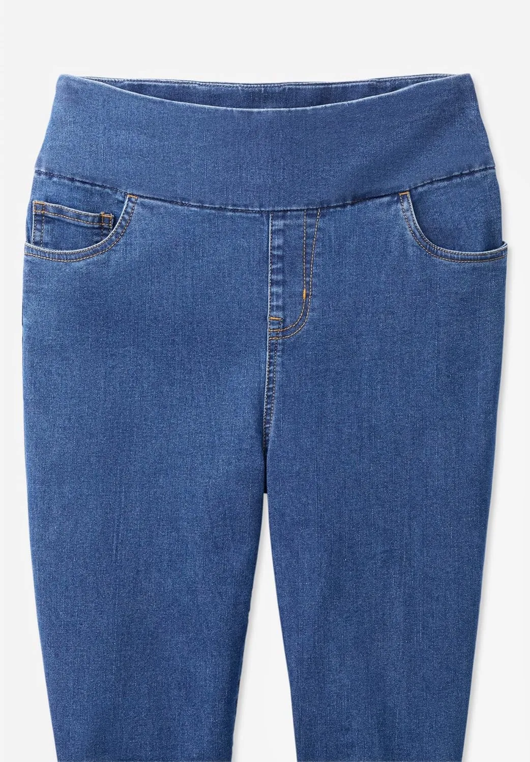 Woman Within Women's Plus Size Flex-Fit Pull-On Straight-Leg Denim Jean