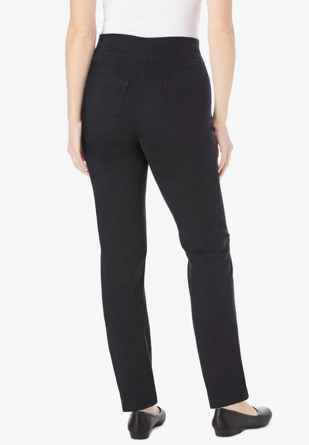 Woman Within Women's Plus Size Flex-Fit Pull-On Straight-Leg Denim Jean