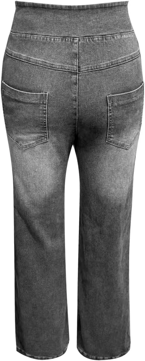Women High Waisted Wide Leg Jeans Stylish Denim Pant for Party Wear Street Style Office Relax Fit Palazzo Casual Jean