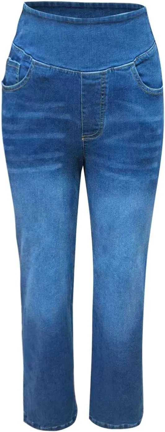 Women High Waisted Wide Leg Jeans Stylish Denim Pant for Party Wear Street Style Office Relax Fit Palazzo Casual Jean